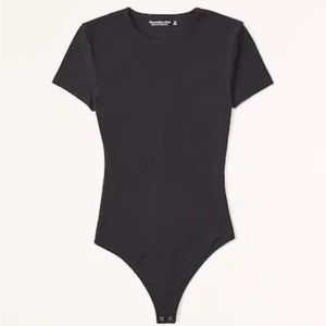 Abercrombie & Fitch Short-Sleeve Cotton Seamless Fabric Crew Bodysuit